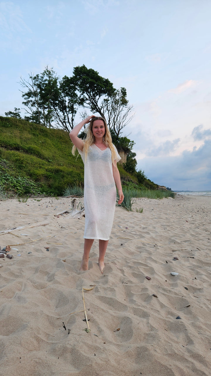 Light pink linen summer dress