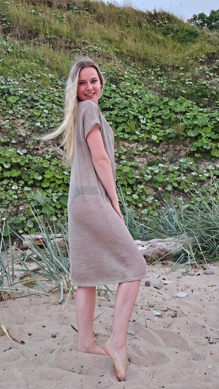 Light pink linen summer dress