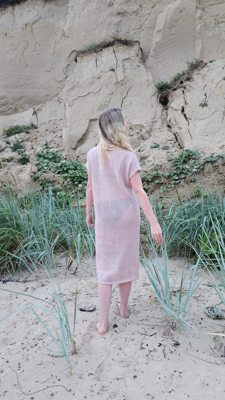 Light pink linen summer dress