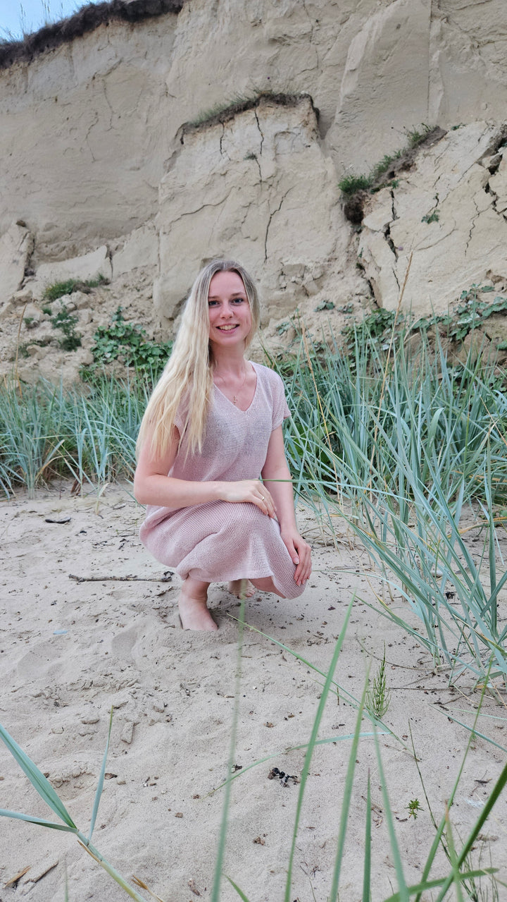 Light pink linen summer dress