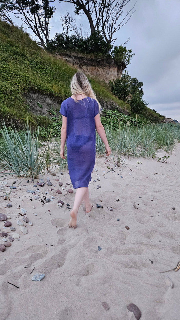 Light pink linen summer dress