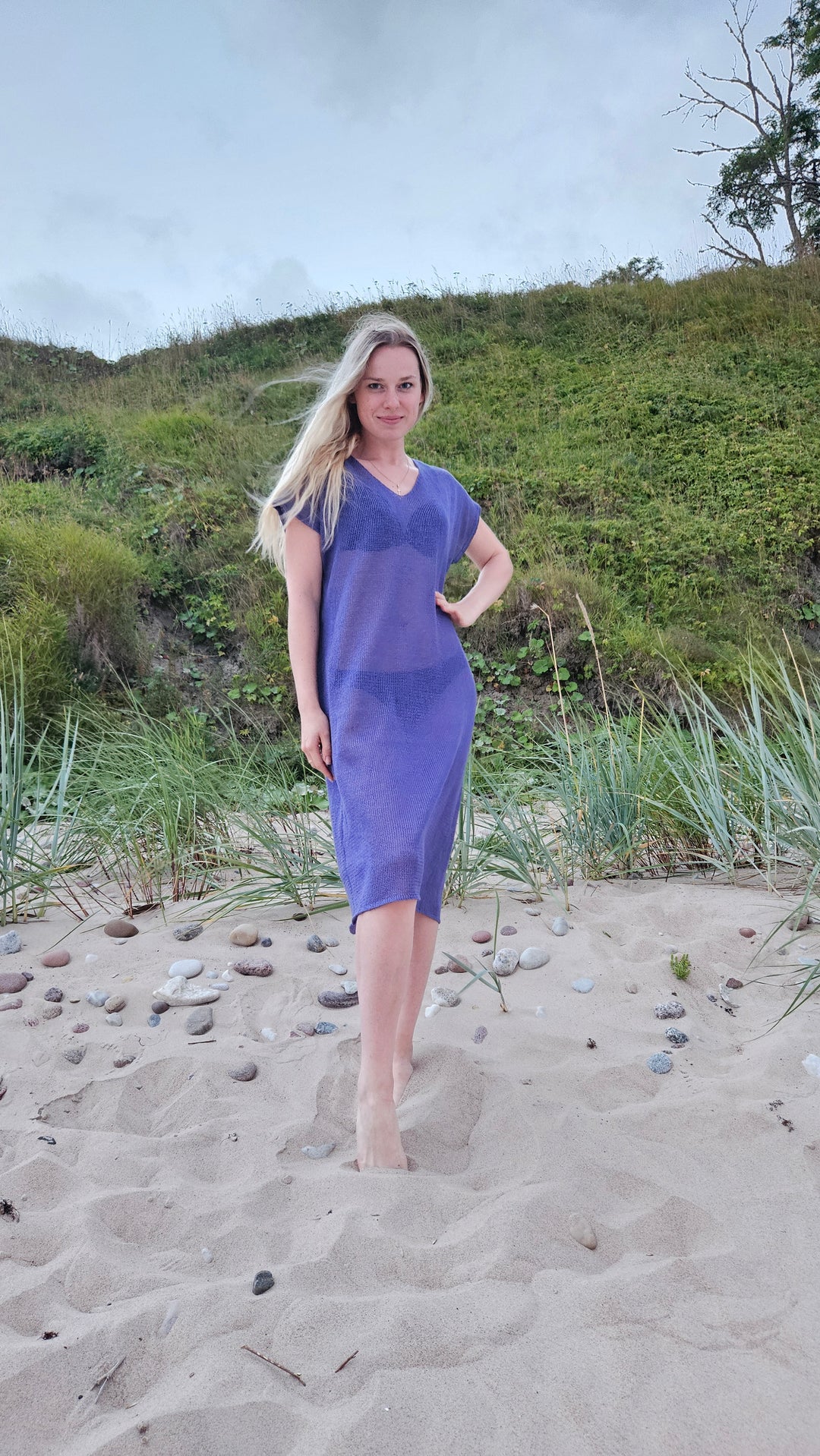 Linen dress, long linen tunic with belt for woman LINEN ISLE Linen dress, long linen tunic with belt for woman LINEN ISLE