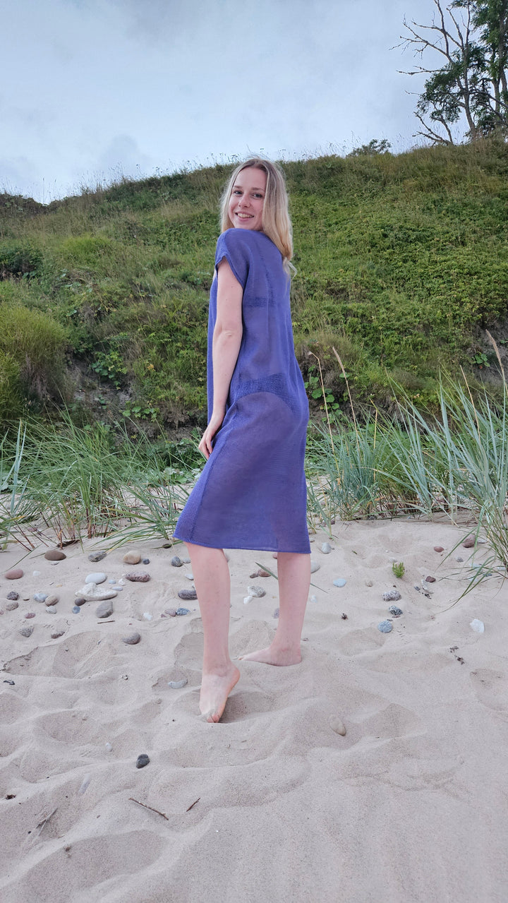 Light pink linen summer dress