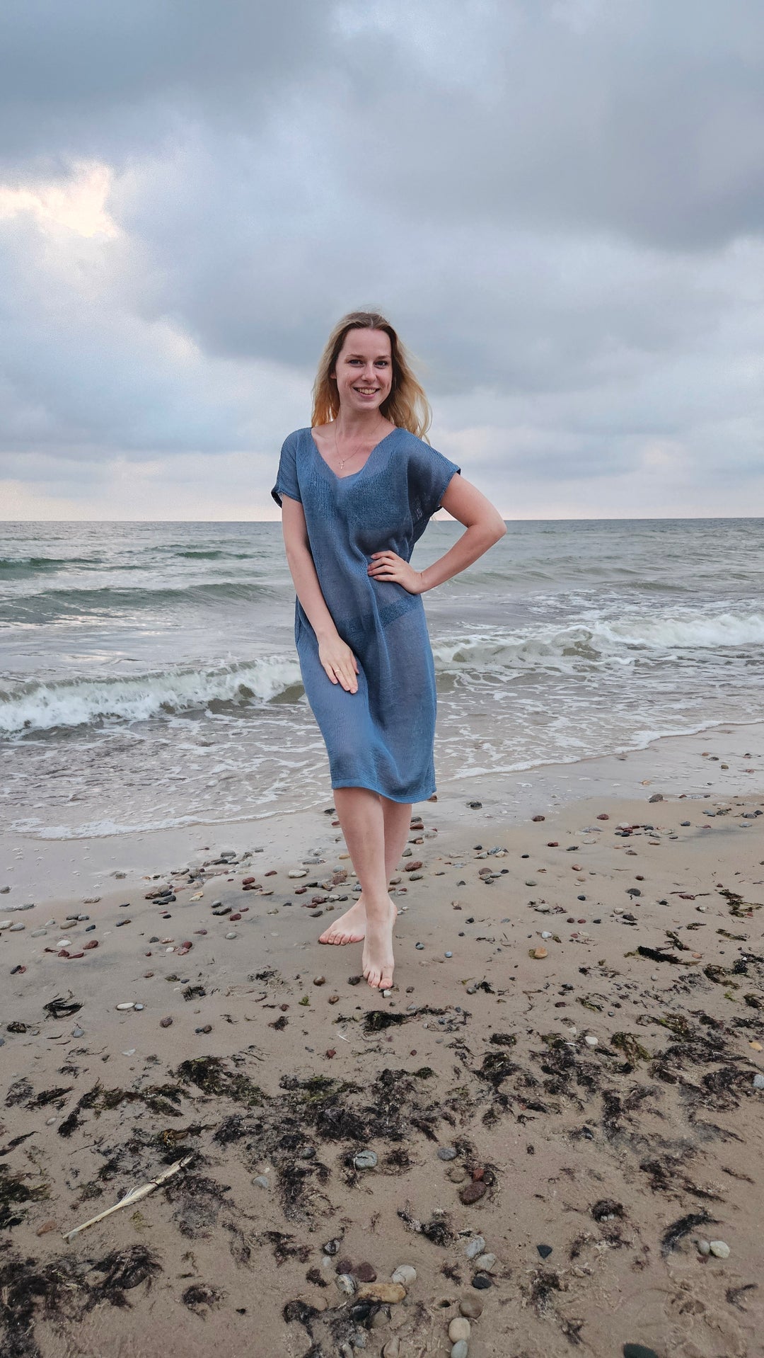 Linen dress, long linen tunic with belt for woman LINEN ISLE Linen dress, long linen tunic with belt for woman LINEN ISLE