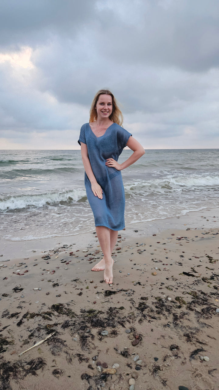 Light pink linen summer dress