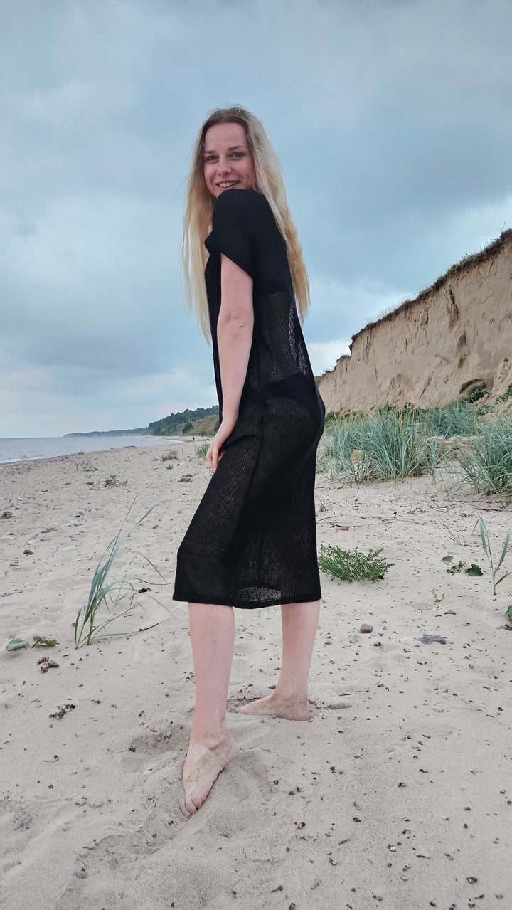 Light pink linen summer dress